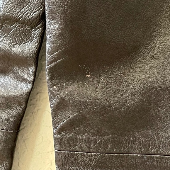 Vintage BCBGMaxAzria Lea Pants Leather Straight Chic Retro Western Brown 10 - Picture 10 of 16